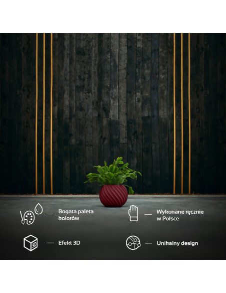 Donica Bauble Wave Maroon Poli 7,6 cm