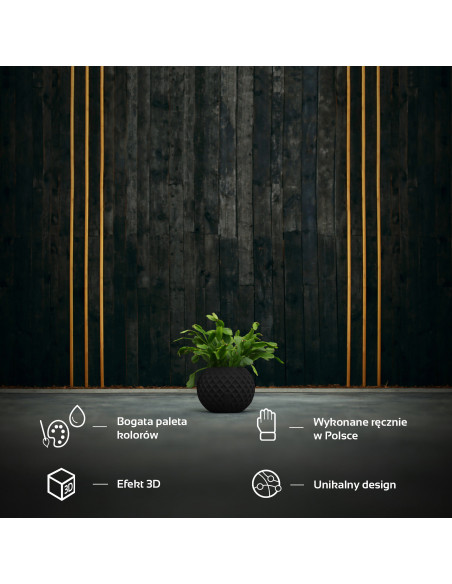 Donica Bauble Squares Black Matt Poli 7,6 cm