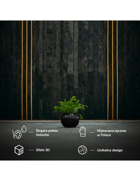 Donica Bauble Optic Black Metallic Poli 7,6 cm