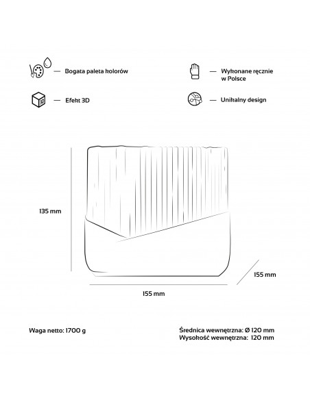 Donica Top Lines White Matt Poli 12 cm