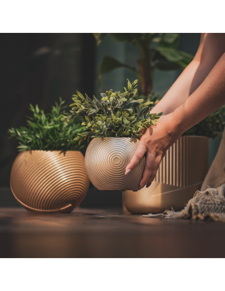 Donica Solid Lines Dark Turquoise Poli  10 cm