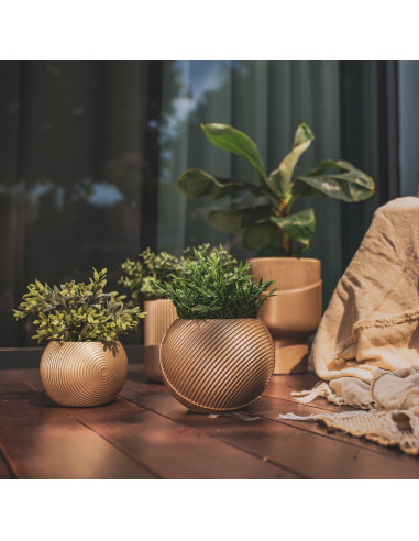 Donica Half Lines Silver Poli  12 cm