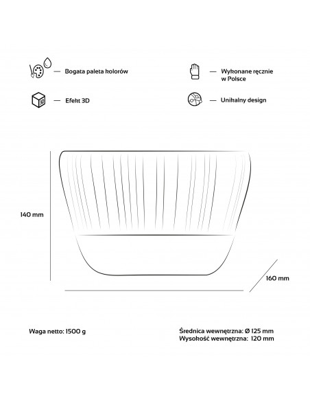 Donica Upside Lines Rose Gold Poli  12 cm