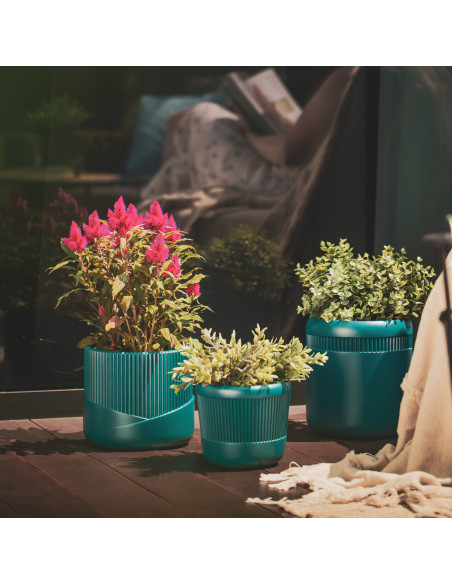 Donica Fine Lines Dark Turquoise Poli 18 cm