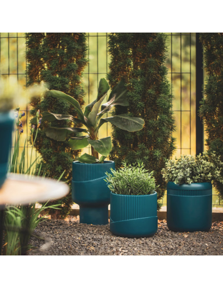 Donica Fine Lines Dark Turquoise Poli 18 cm