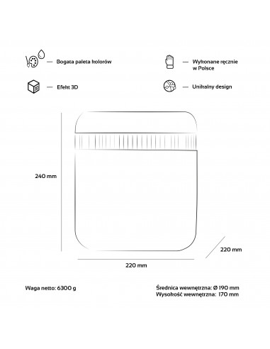 Donica Fine Lines Steel Poli 18 cm