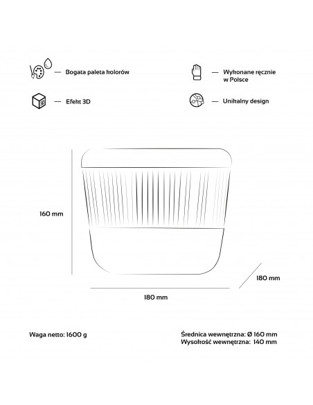Donica Middle Lines Brass Poli 14 cm
