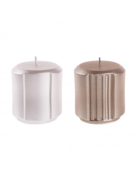 Świeca Rolls set of 2 Silver, Rose Gold