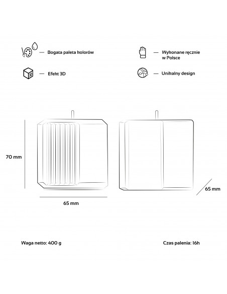 Świeca Rolls set of 2 White + Black Metallic