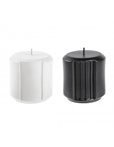 Świeca Rolls set of 2 White + Black Metallic