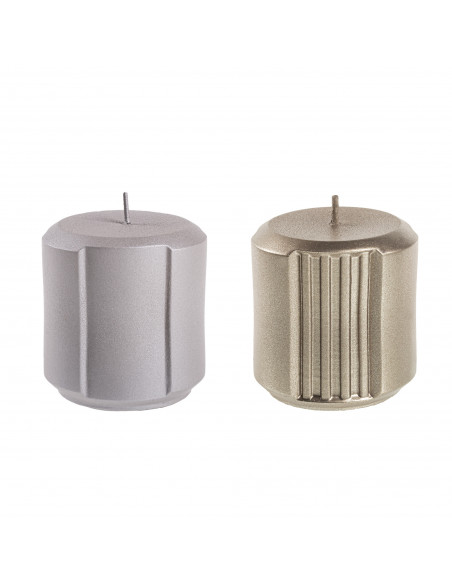 Świeca Rolls set of 2 Gray, Brass