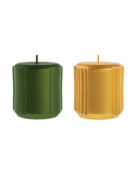 Świeca Rolls set of 2 Dark Green + Classic Gold